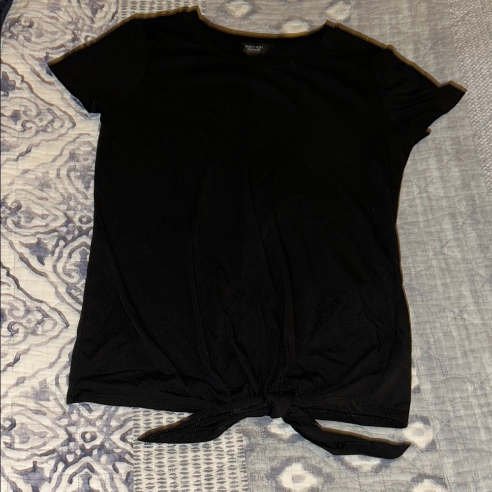 Black Tie-Front Vera Wang Women's Top